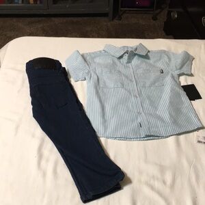 Little boys size 3T DKNY shirt and DKNY jeans size 2T